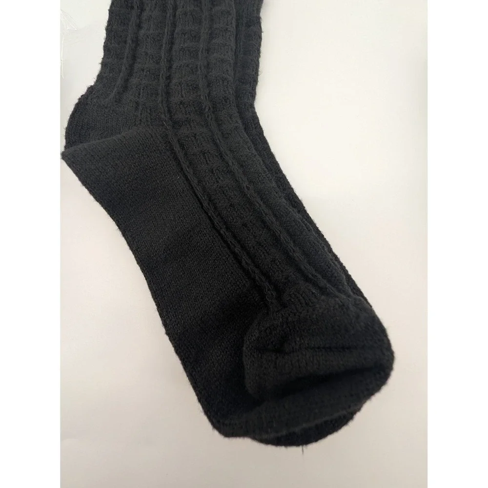 Auden Mid-Crew Boot Socks Womens 4-10 Black New 3 Pairs Ribbed Super Soft